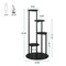 5-Tier Indoor Plant Stand with Black Metal Frame and Brown Wood Finish Shelves